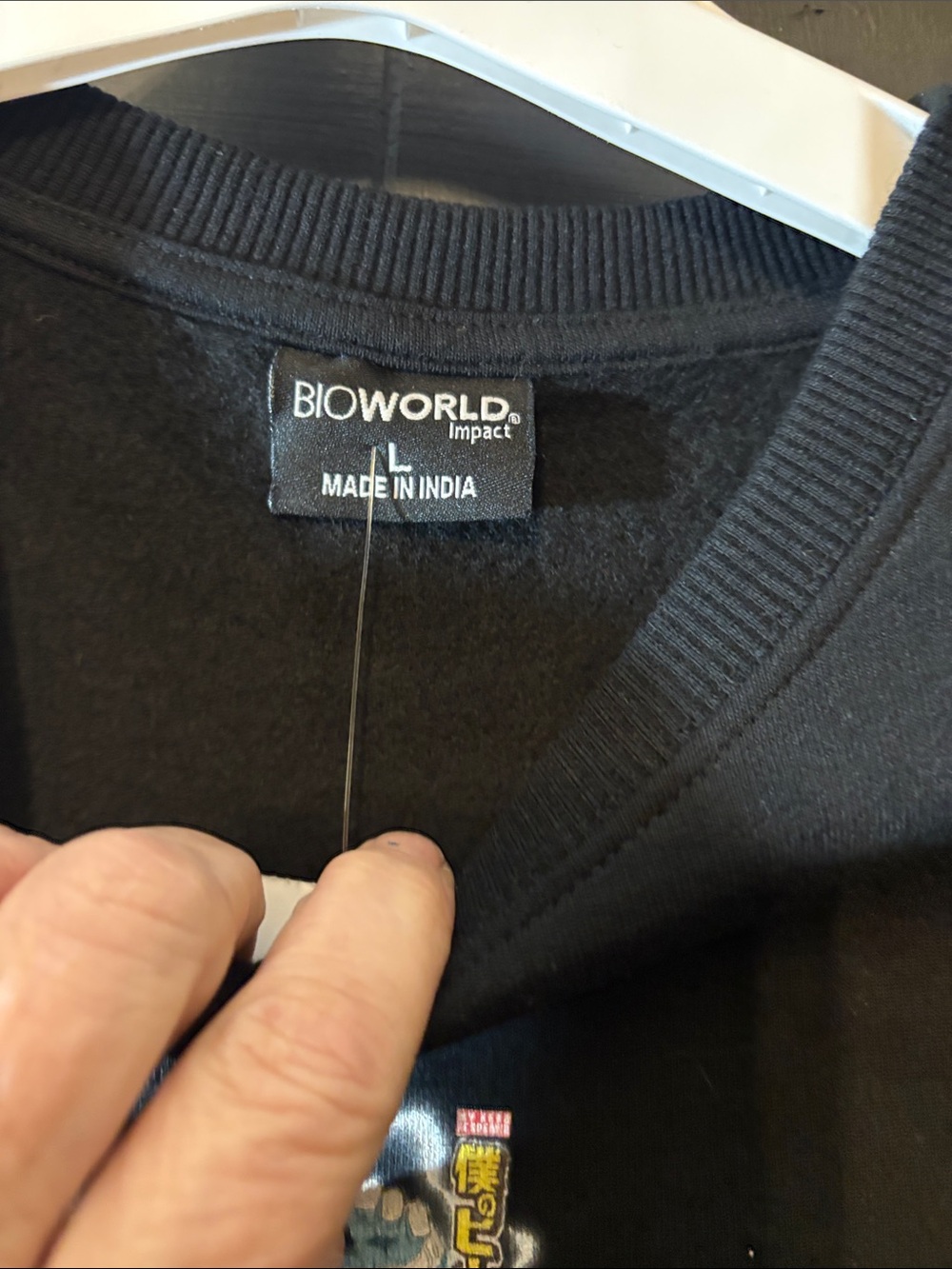 Bioworld Black Sweatshirt with Colorful Cartoon Chest Logo - Picture 3 of 5
